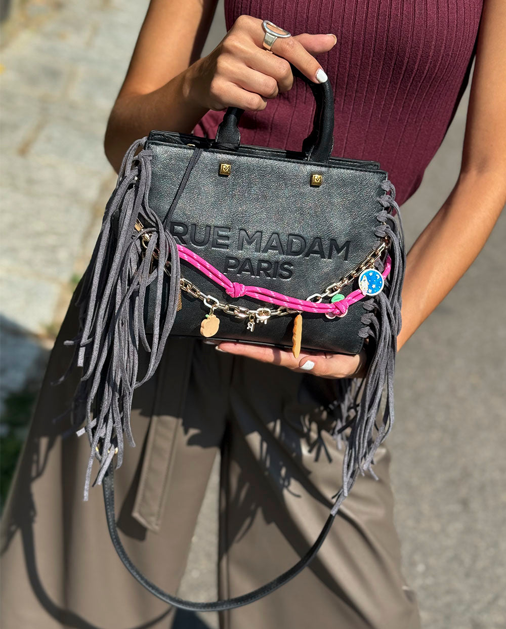 Bolso Mini Tote Texas negro vintage Rue Madam Paris – Suma s Moda