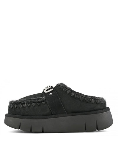 Mou Bounce Clog metal logo Black