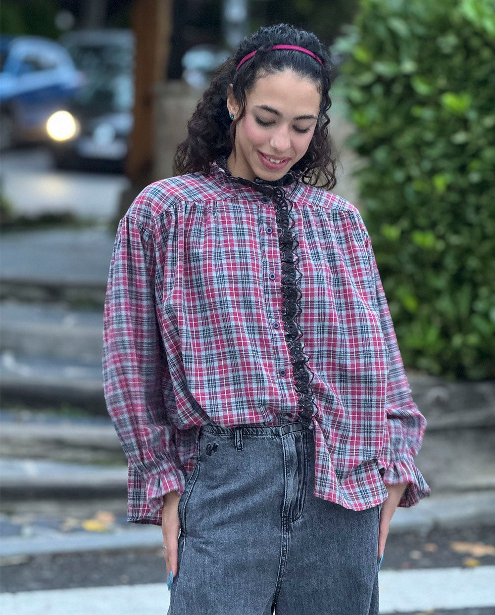 Camisa Montana cuadro frambuesa Orfeo París