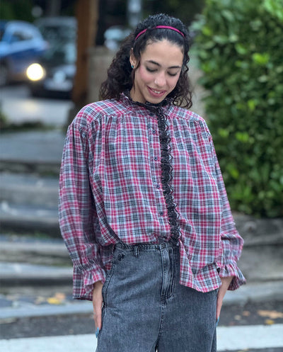 Camisa Montana cuadro frambuesa Orfeo París