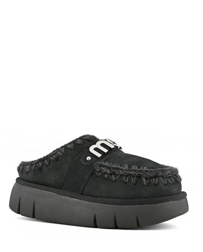 Mou Bounce Clog metal logo Black