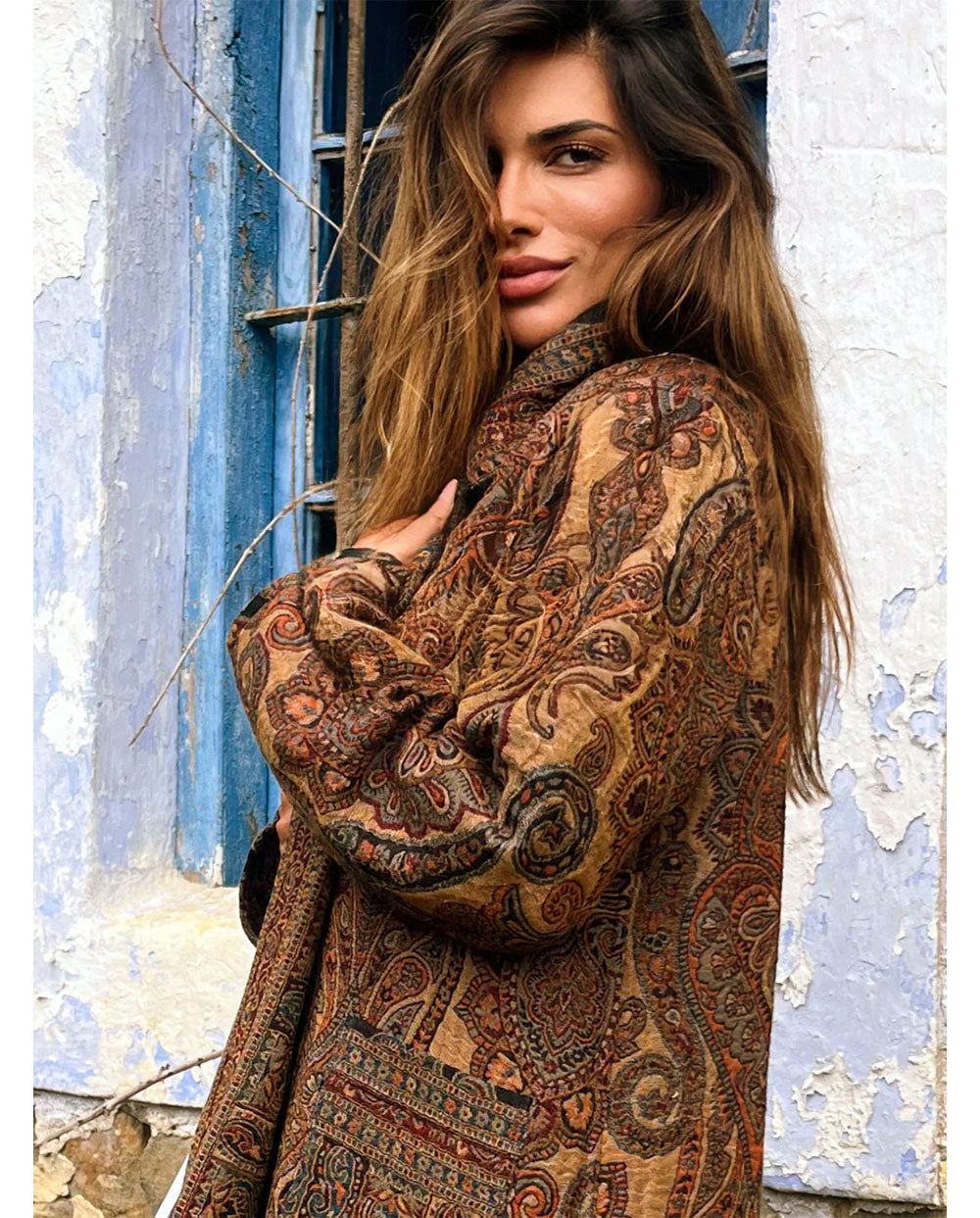 Chaqueta lana reversible marrón Poc a Poc