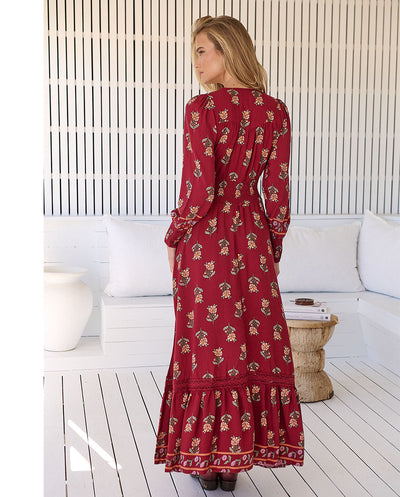 Sabrina Grenache Jaase vestido longo