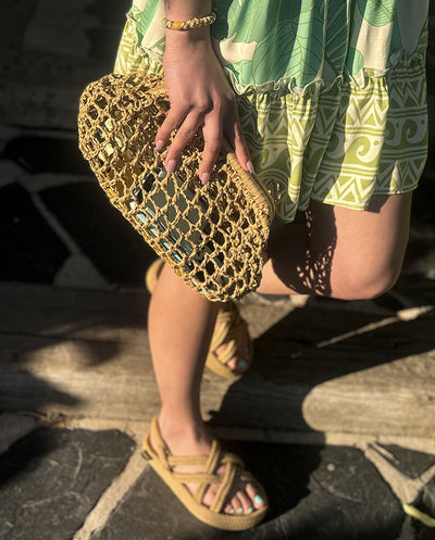 Bolso de mano crochet rafia Menorca