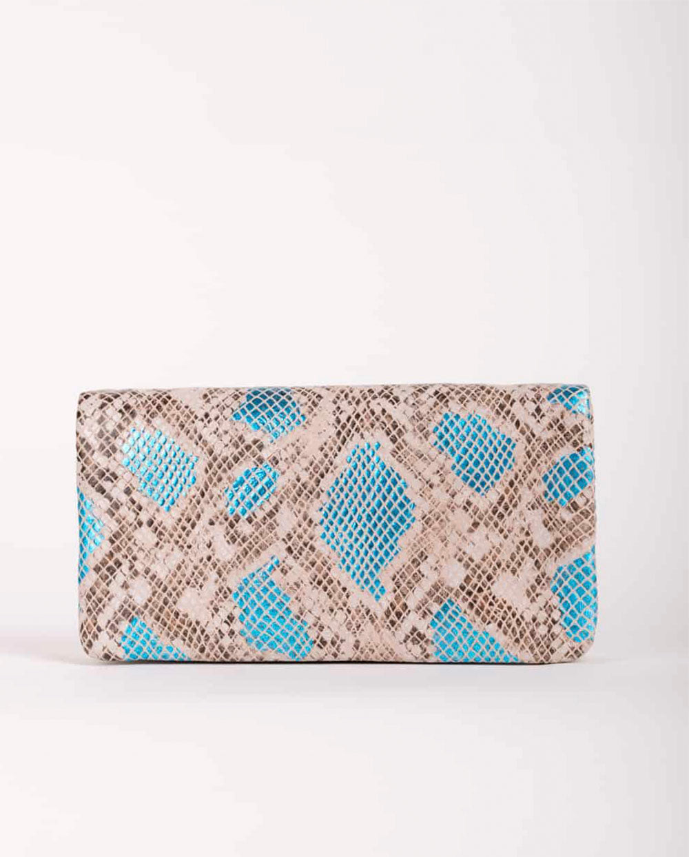 Bolso cartera snake azul metalizado Piti Cuiti