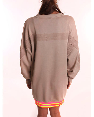 Sudadera larga corazón arena Miss Goodlife