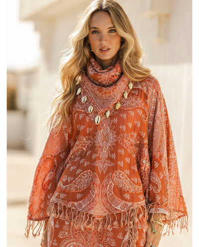 Poncho Uma rosa by Cris Mata Poc a Poc