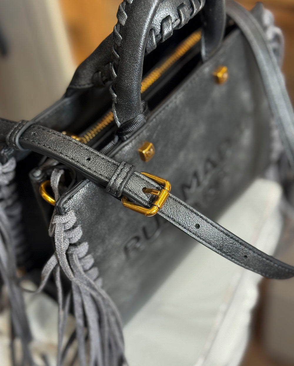 Bolso Mini Tote Texas negro vintage Rue Madam Paris