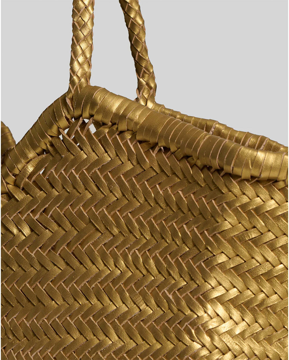 Bolso piel trenzada Gold
