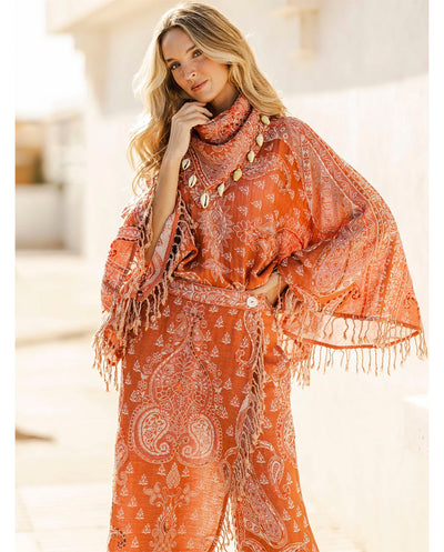 Poncho Uma rosa by Cris Mata Poc a Poc