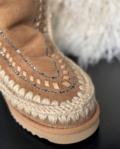 MOU Eskimo Eskimo inner wedge short stras marrón tob