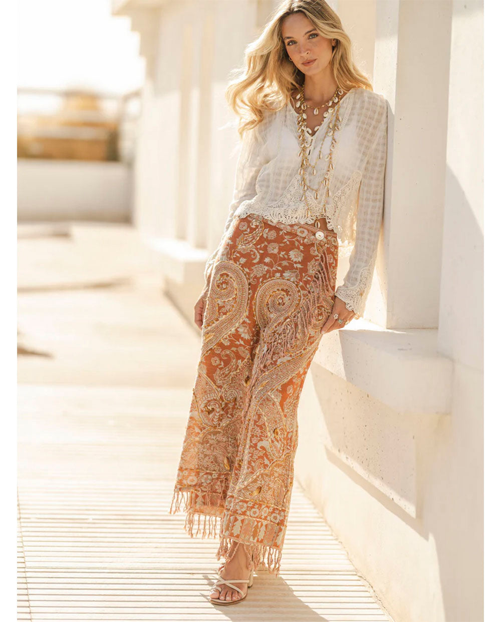 Falda pantalón Mahir arcilla by Cris Mata Poc a Poc