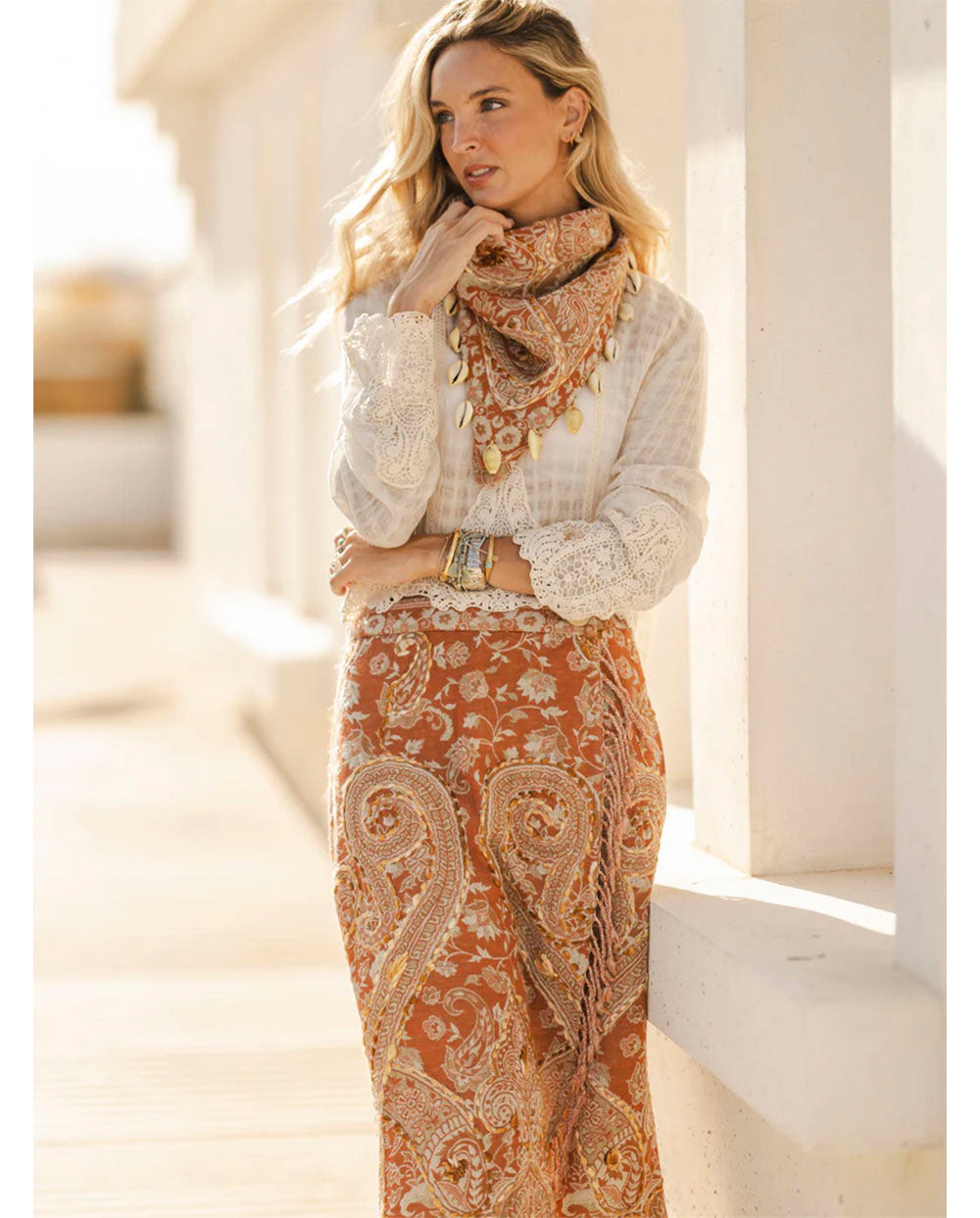 Falda pantalón Mahir arcilla by Cris Mata Poc a Poc