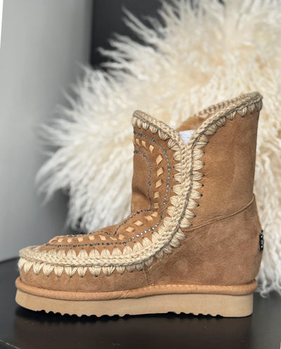 MOU Eskimo Eskimo inner wedge short stras marrón tob