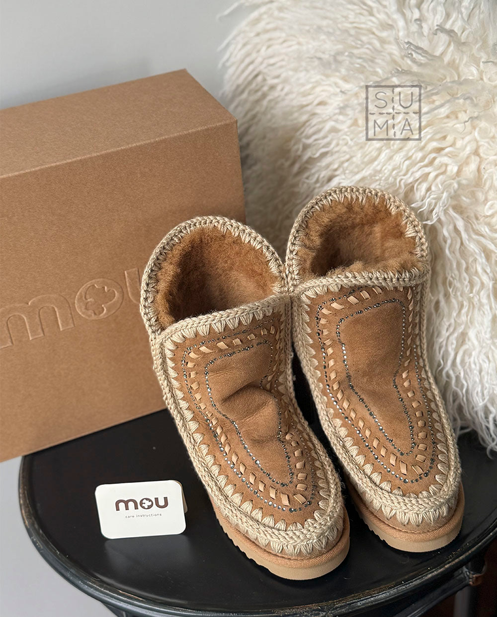 MOU Eskimo Eskimo inner wedge short stras marrón tob