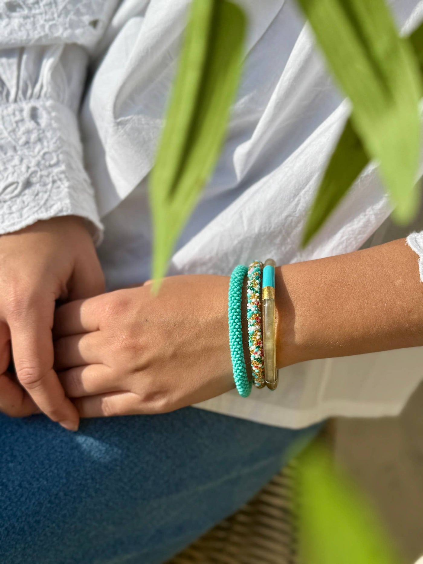 Pulsera nepalí turquesa multicolor