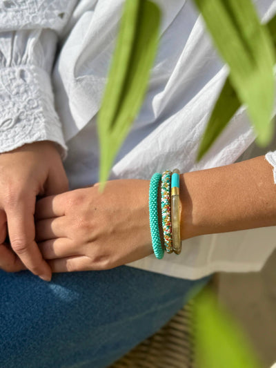 Pulsera nepalí turquesa multicolor