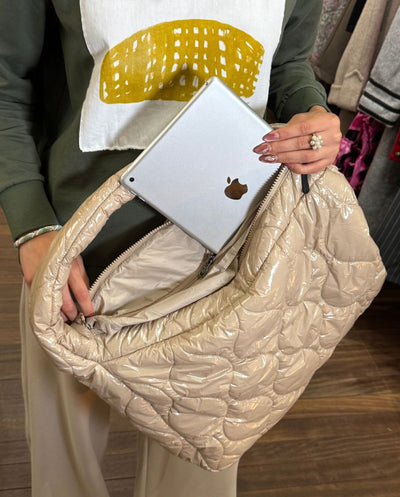 Bolso Tote acolchado glossy goat Canadian