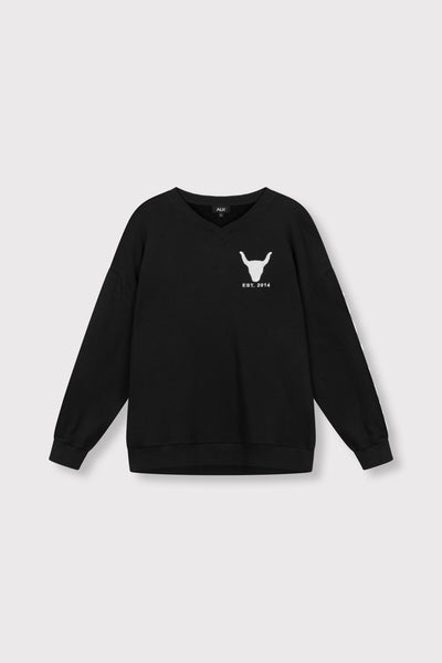 Sudadera negro cuello pico Alix the label