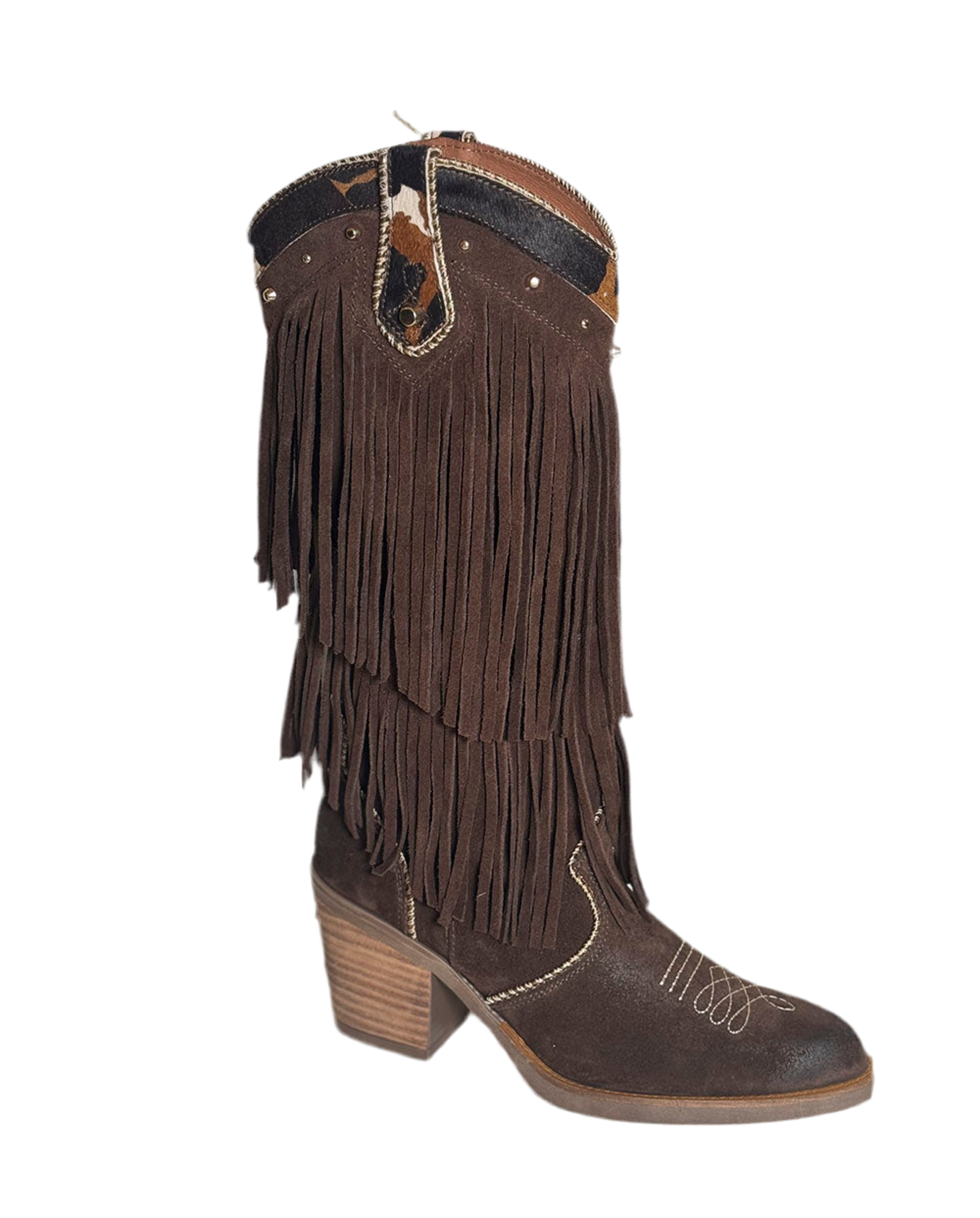Bota doble fleco Western marrón Nemonic