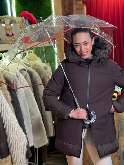 Paraguas transparente filo rojo Ezpeleta