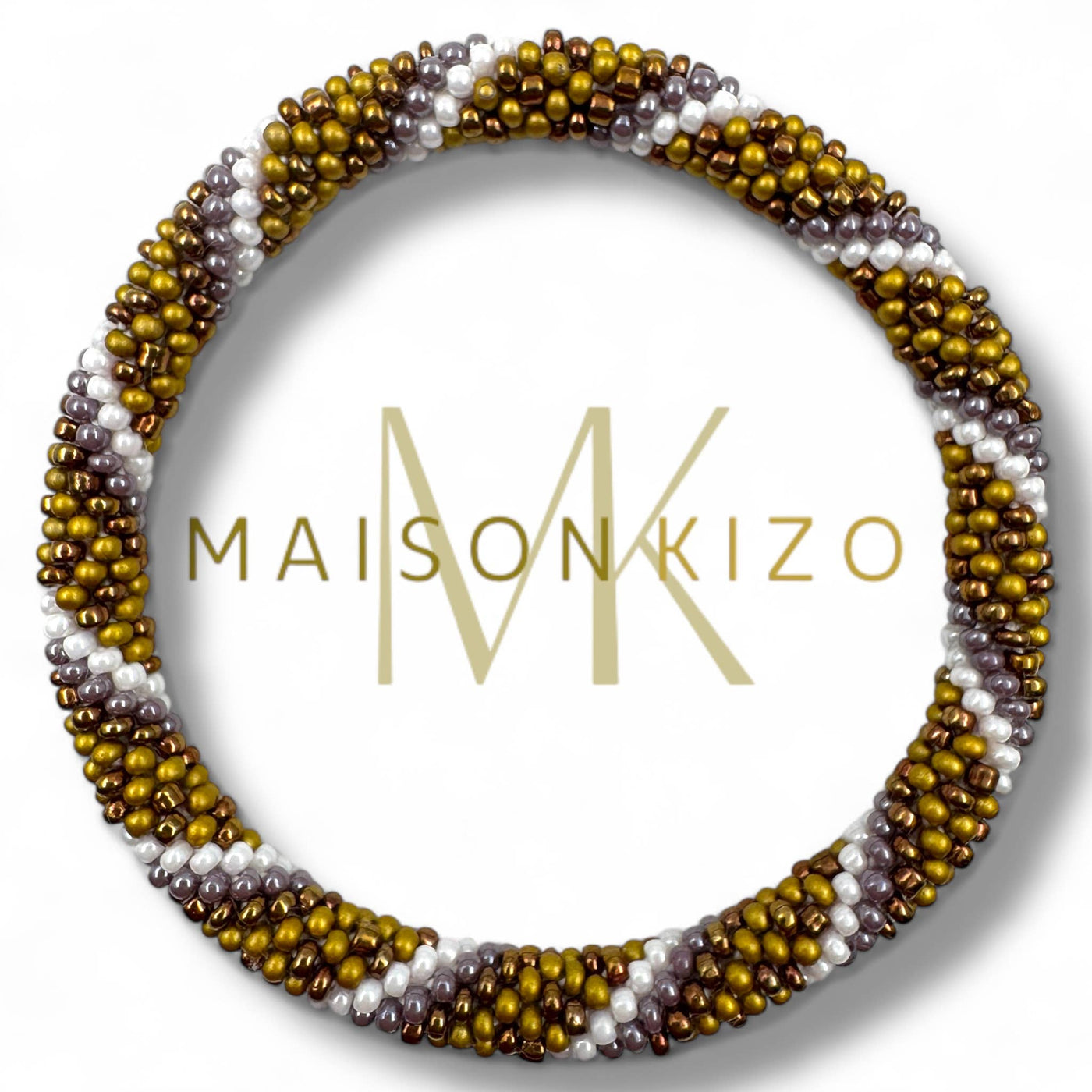 Pulsera nepalí cordones oro-blanco-cobre