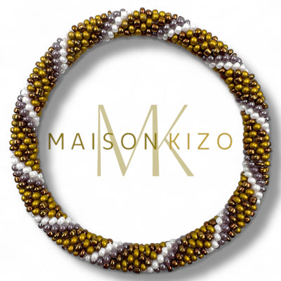 Pulsera nepalí cordones oro-blanco-cobre
