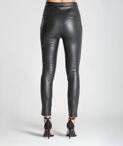 Leggins en ecopiel negro Rüga