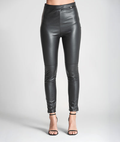 Leggins en ecopiel negro Rüga