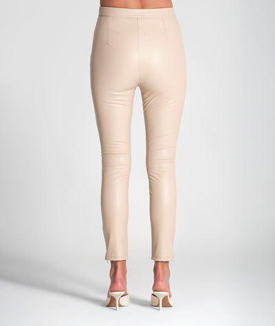 Leggins en ecopiel beige Rüga