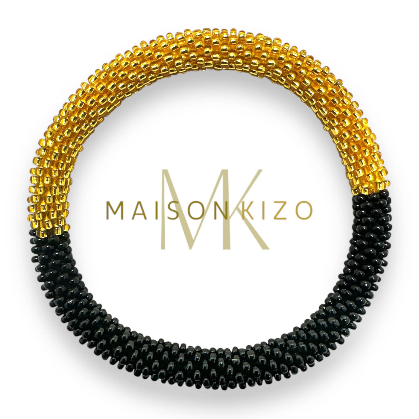 Pulsera nepalí bicolor negro-oro