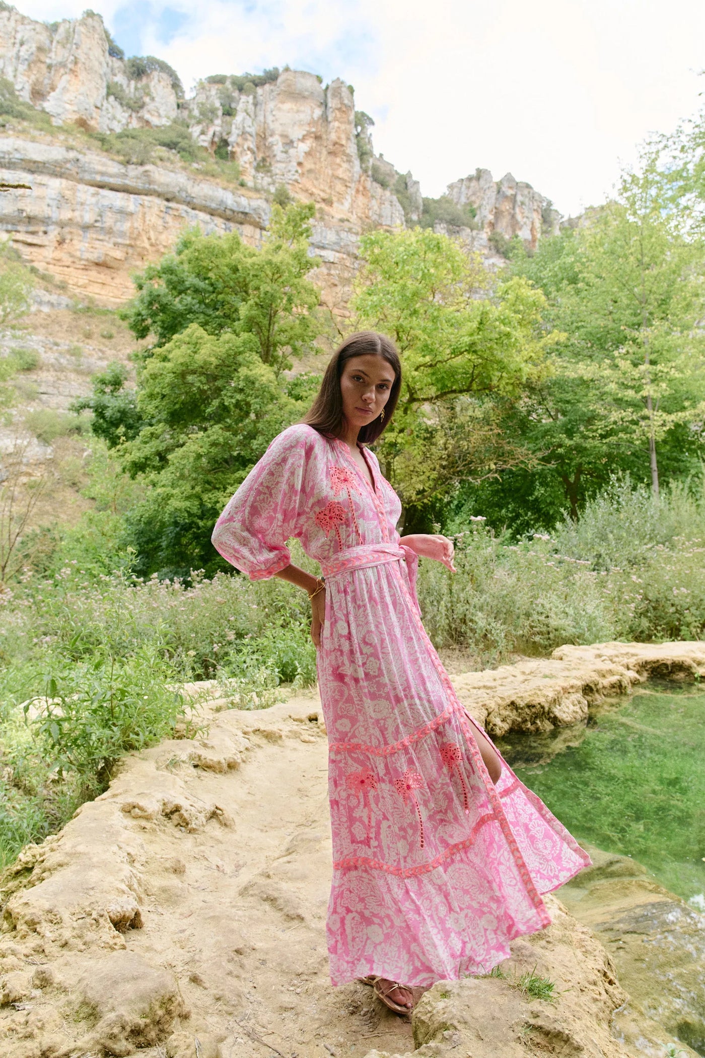 Vestido largo Sahara rosa Piti Cuiti