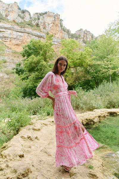 Vestido largo Sahara rosa Piti Cuiti
