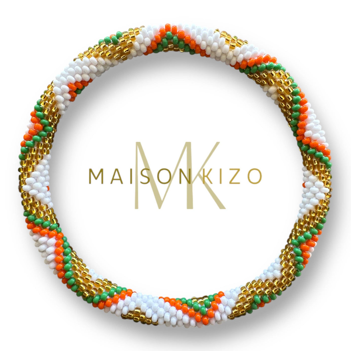 Tobillera nepalí étnica multicolor naranja