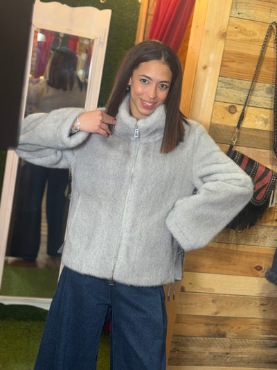 Chaqueta eco pelo gris SG405 Glox