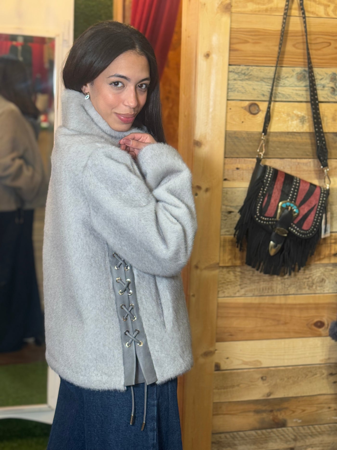 Chaqueta eco pelo gris SG405 Glox