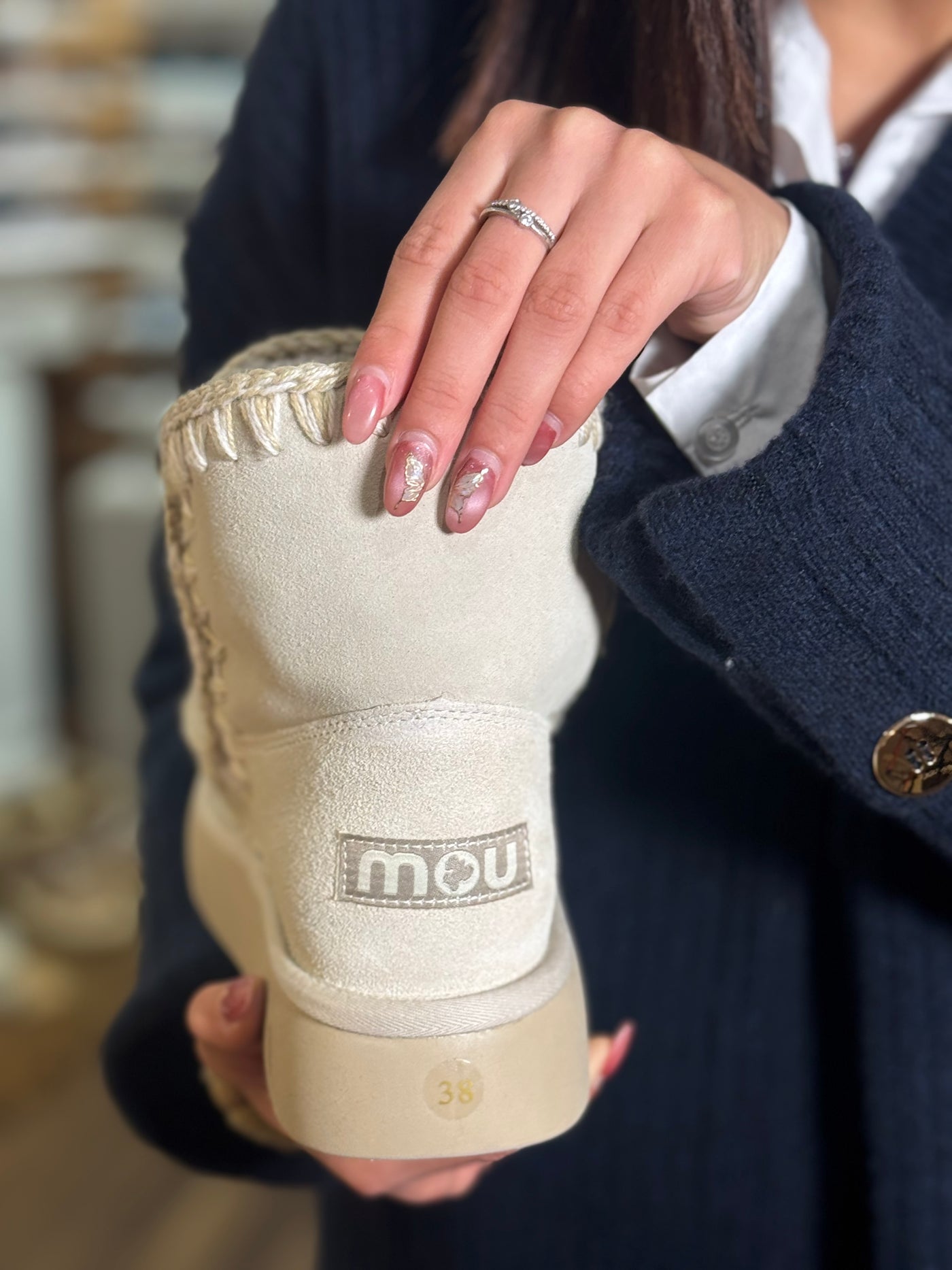 MOU Eskimo Bounce boot strass chalk