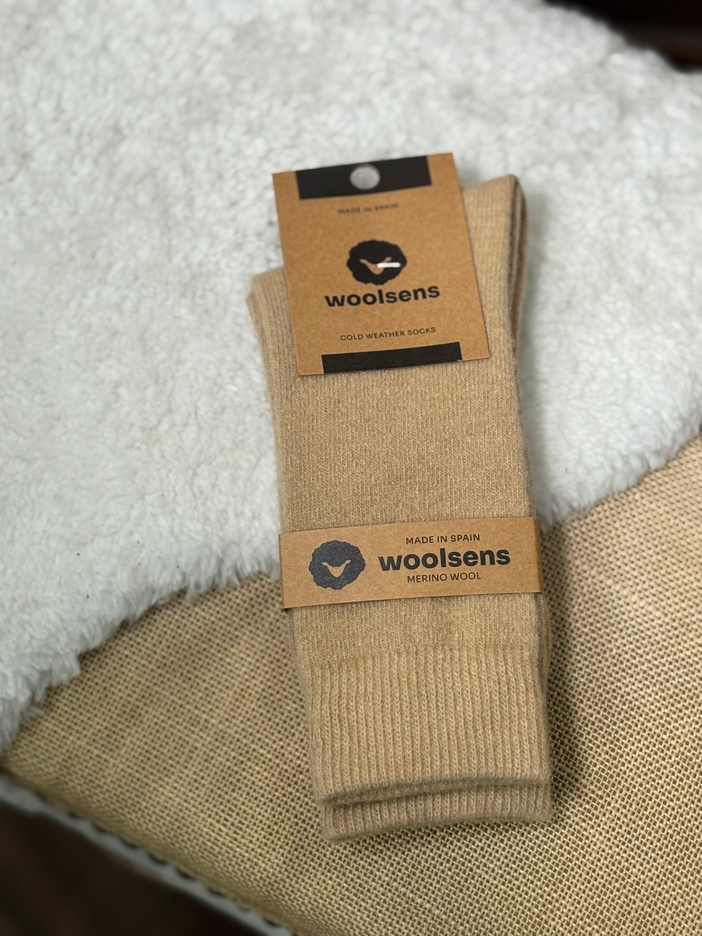 Meias de lã merino Oslo Ecru Woolsens