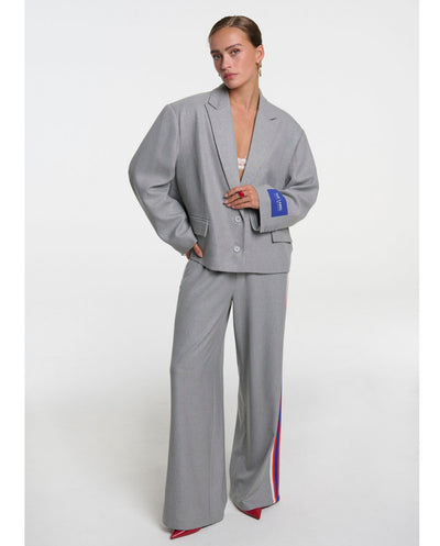 Pantalón gris plata espiga Alix the label
