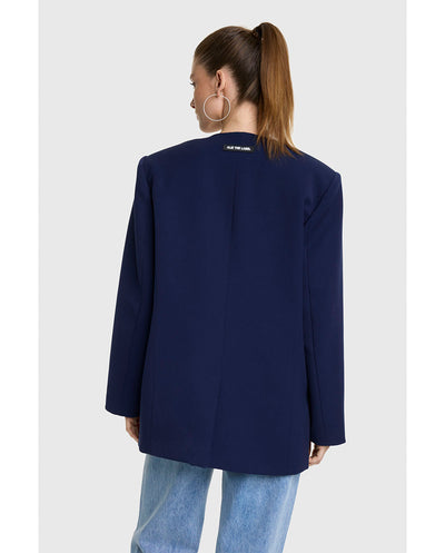 Blazer sin cuello marino Alix the label