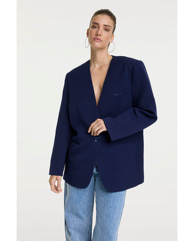 Blazer sin cuello marino Alix the label