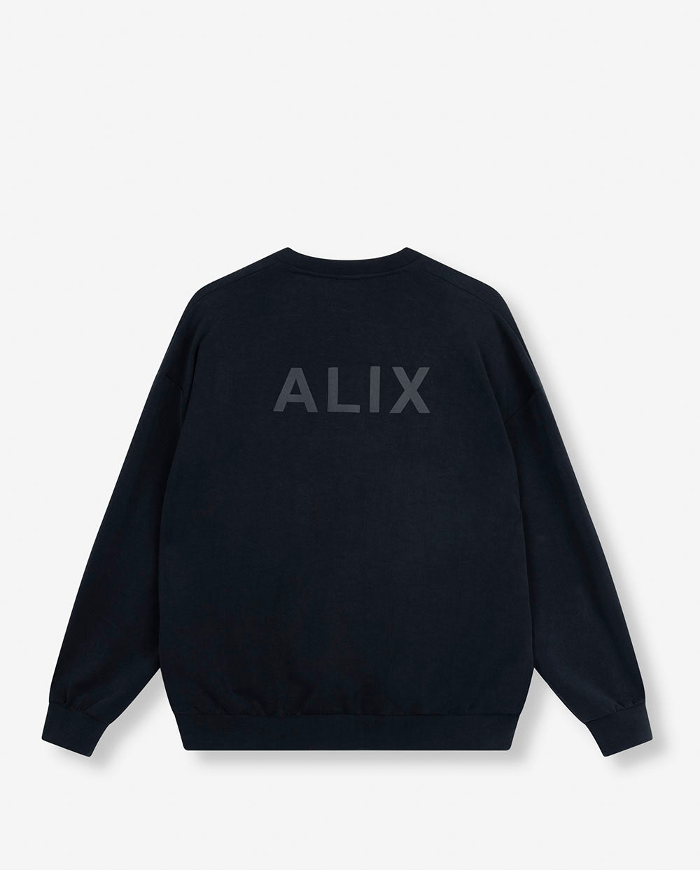 Sudadera cuello pico negra logo espalda Alix the label