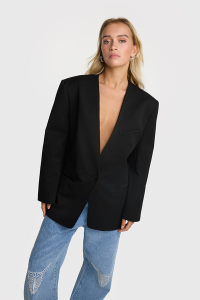 Blazer negro Alix the label