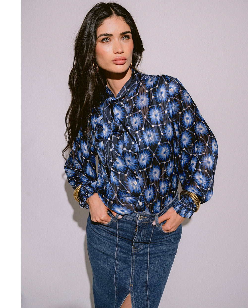 Blusa lazo Dalia blue Piti Cuiti