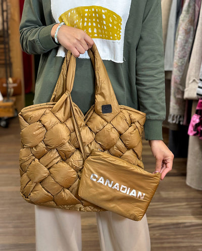 Bolso Tote entrelazado golden brown Canadian