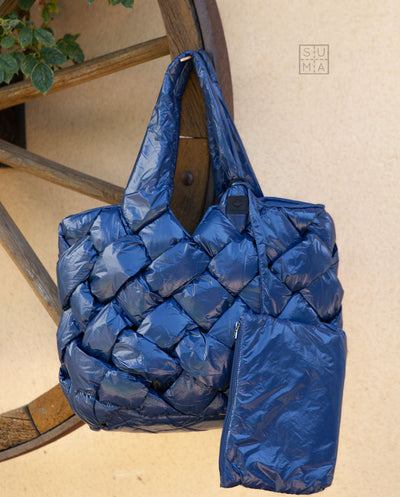 Bolso Tote acolchado azul denim oscuro Canadian