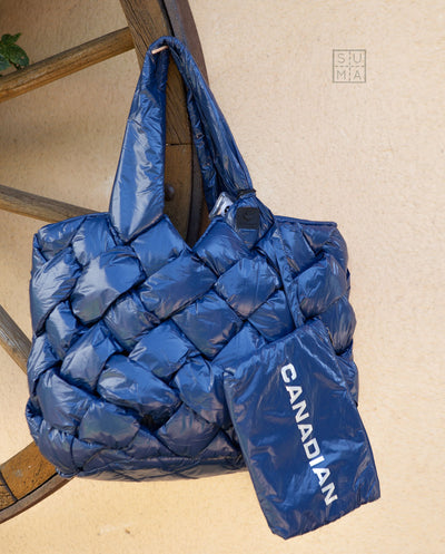 Bolso Tote acolchado azul denim oscuro Canadian