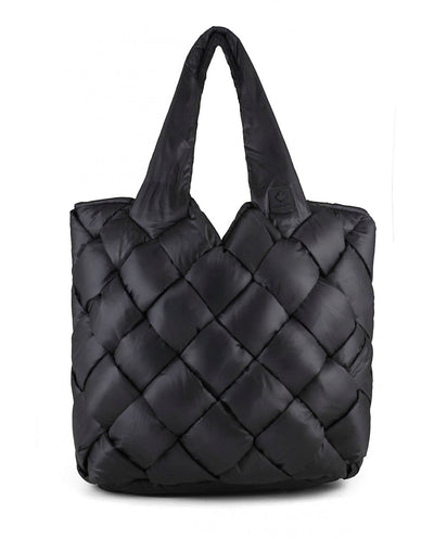 Bolso Tote acolchado entrelazado negro Canadian