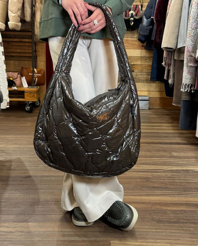 Bolso Tote acolchado negro oliva Canadian