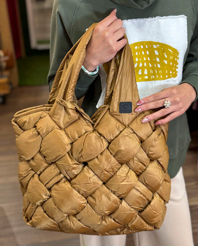 Bolso Tote entrelazado golden brown Canadian